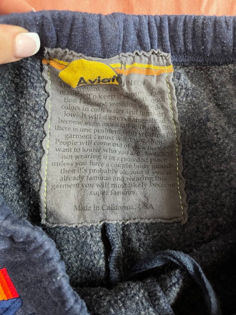 Aviator Nation Dark Blue Stripe Sweatpants Size Medium - Picture 4 of 6